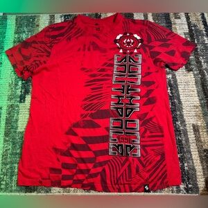 South Pole Red and Black Patterned Short Sleeve Tee